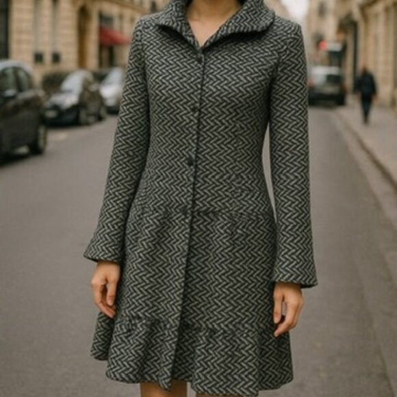 Chanel from Metropolis collection gray black coat size 40 - Picture 1 of 14